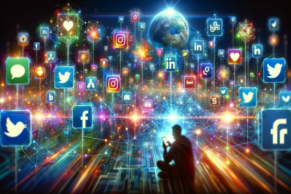 Social media marketing strategy illustration